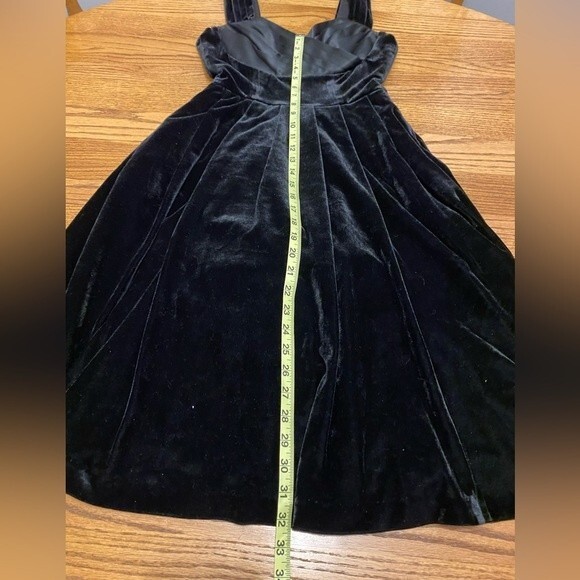 ModCloth Black Velvet Vintage Style Layered Top Party Dress - Picture 15 of 16